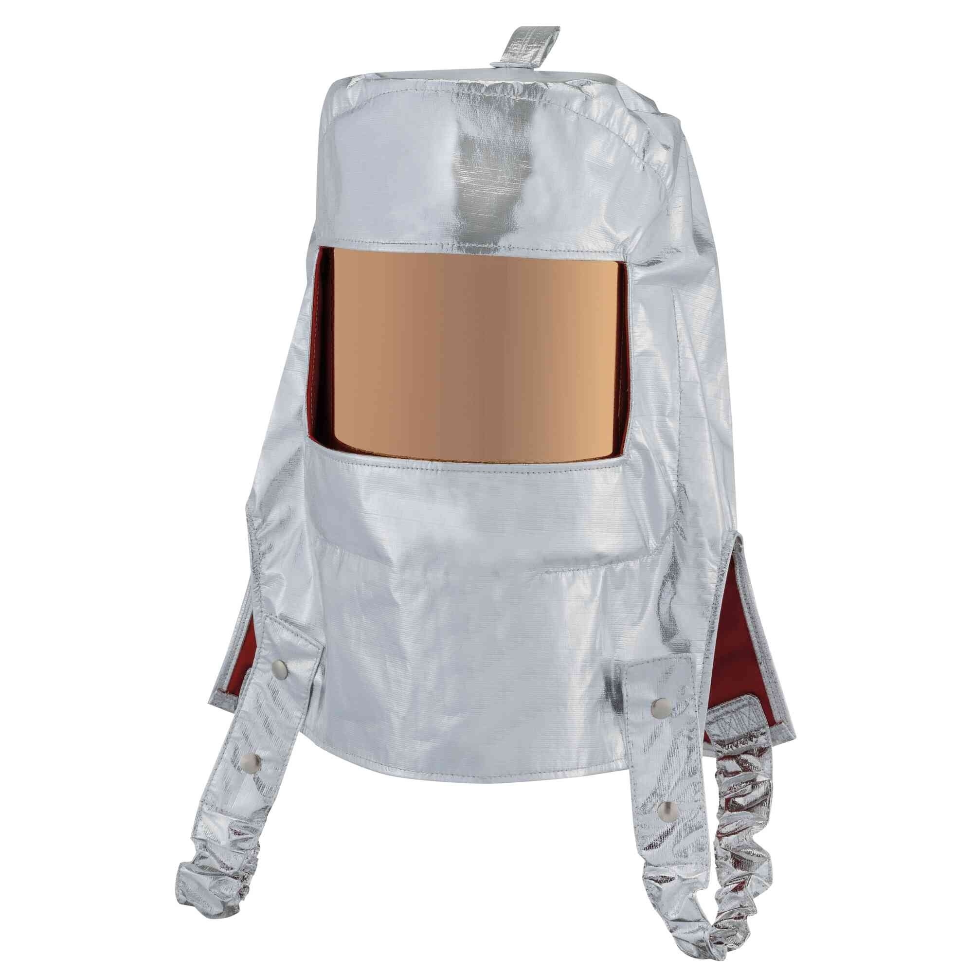 OBERON™ - Hood with Hard Cap - Heat Reflective - Aluminized PBI/Kevlar - Window: Green Gold - Model # HR-PB-8AFC